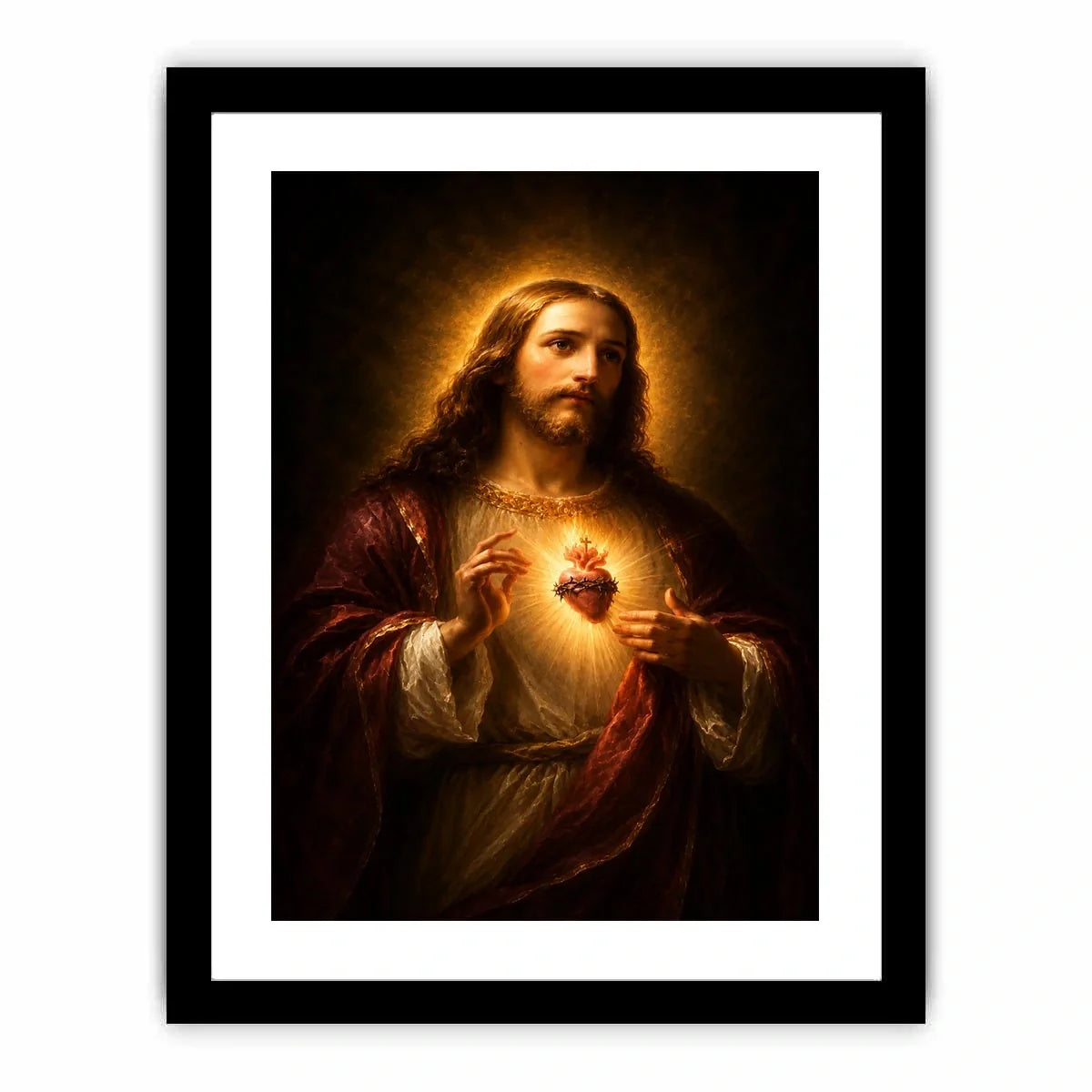   classic sacred heart artwork bedroom decor