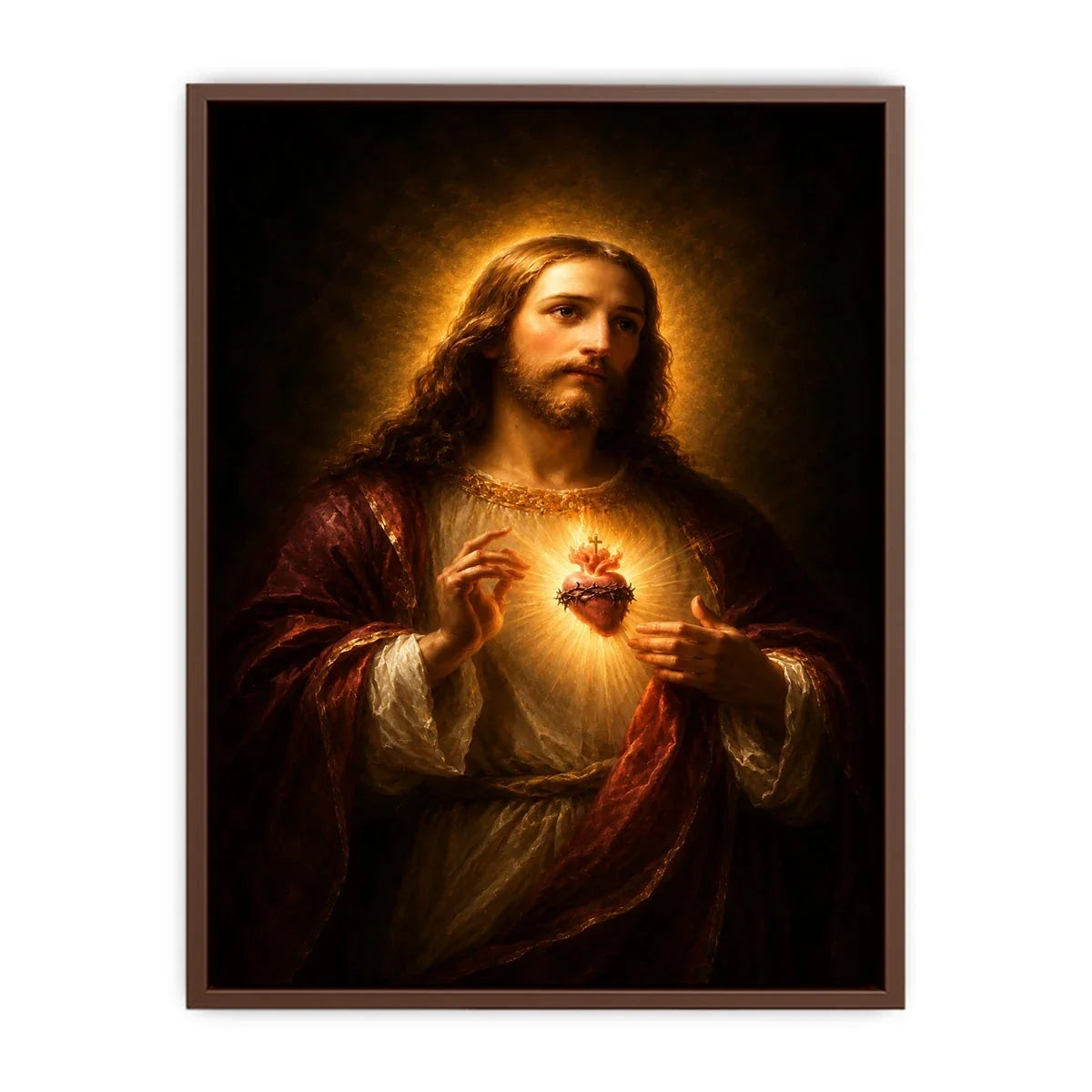   classic sacred heart artwork bedroom decor