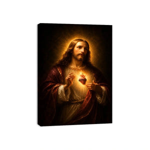   classic sacred heart artwork bedroom decor