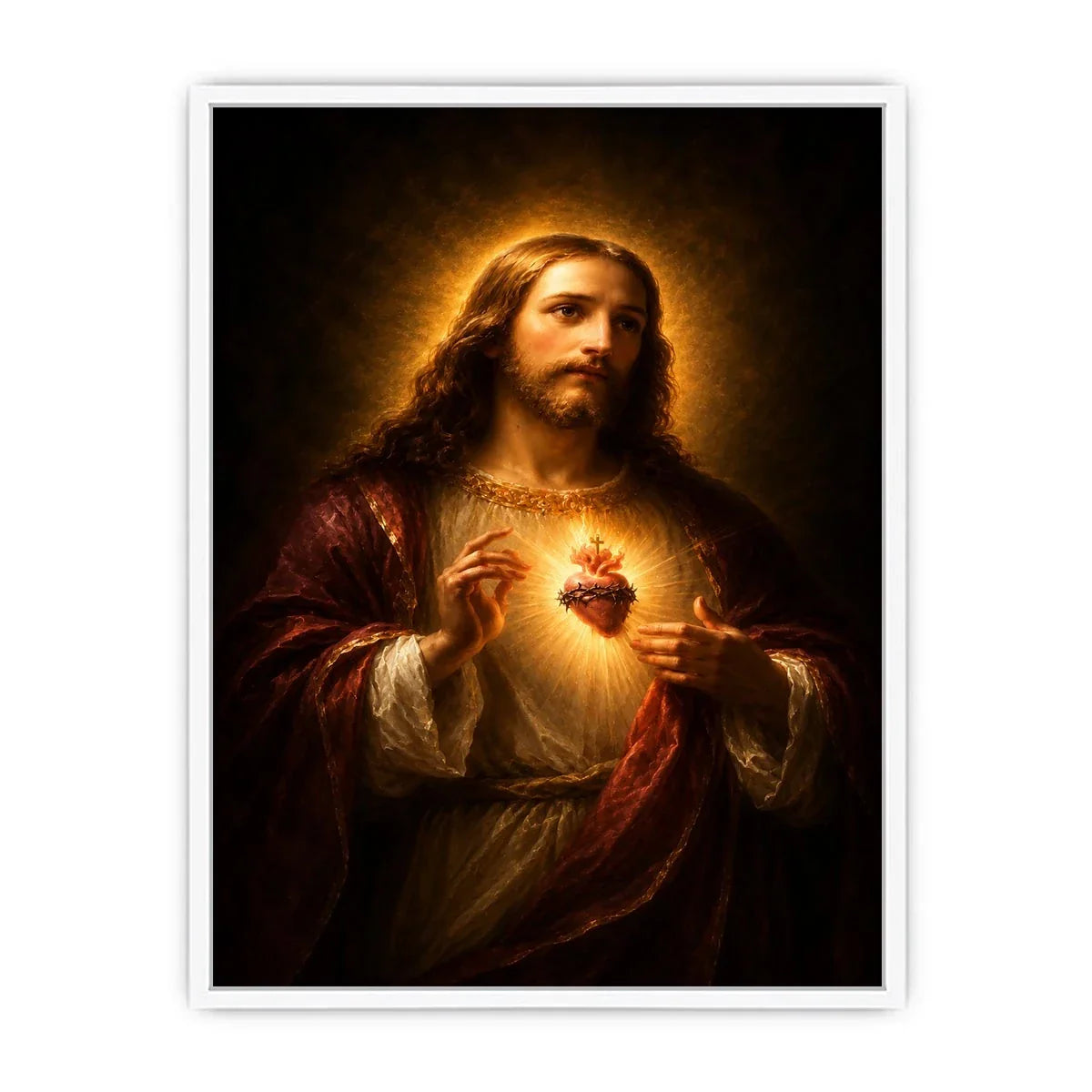   classic sacred heart artwork bedroom decor