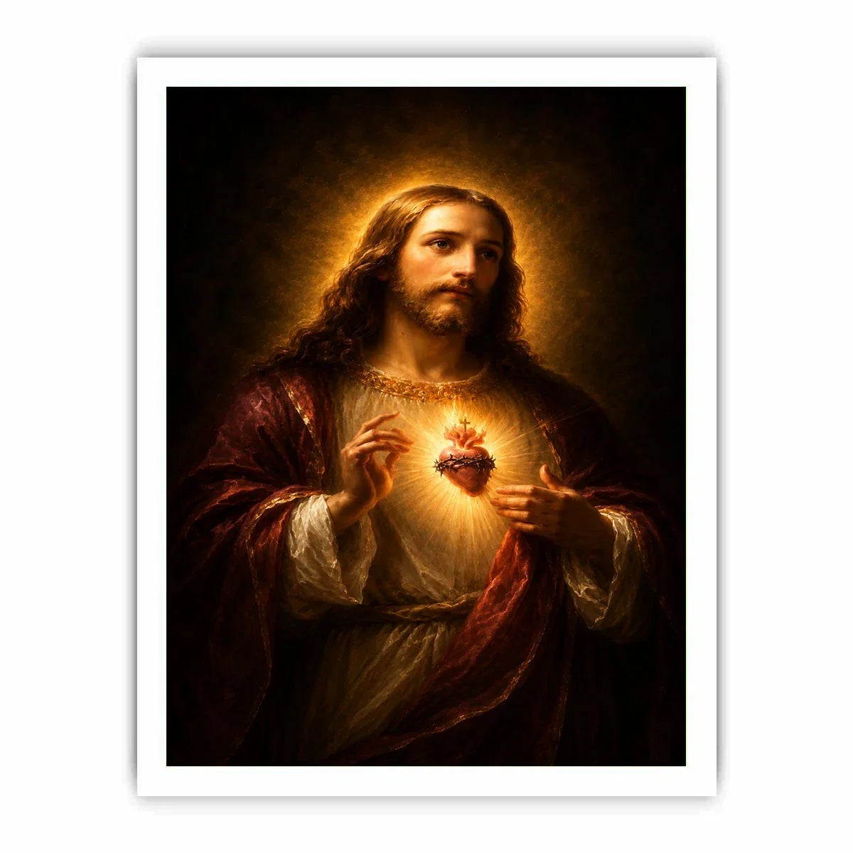   classic sacred heart artwork bedroom decor