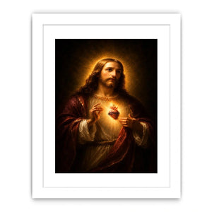   classic sacred heart artwork bedroom decor