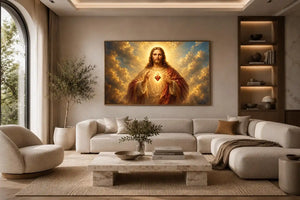   radiant sacred heart canvas classic decor