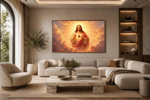   golden jesus wall art sacred home decor