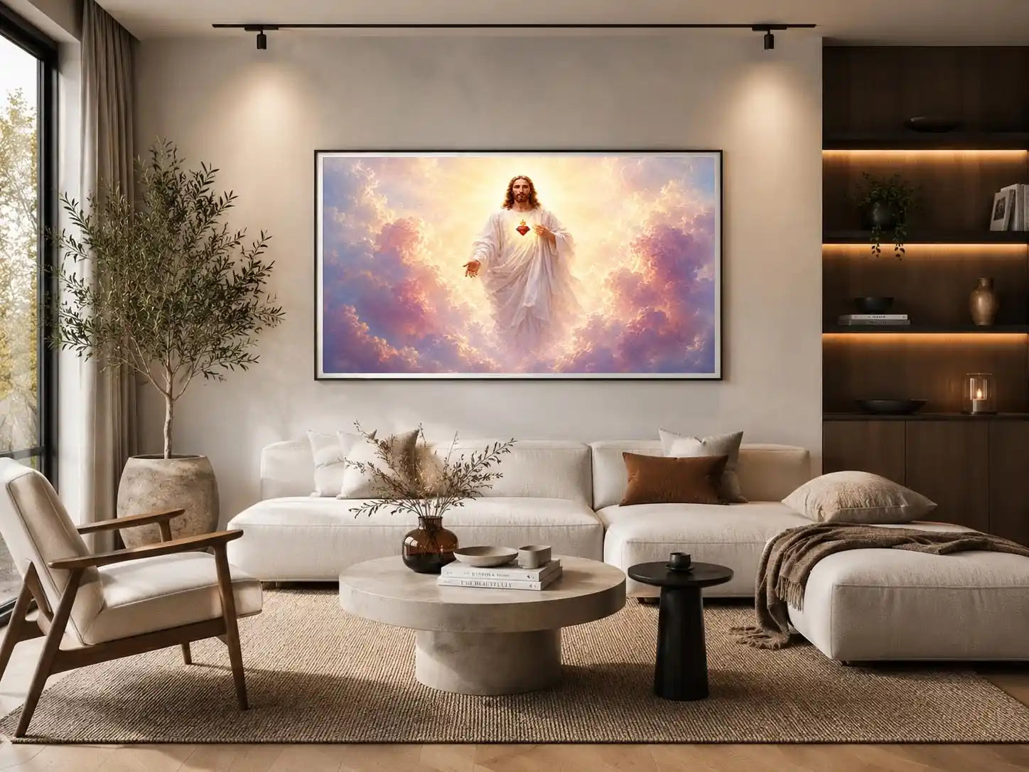   sacred heart jesus canvas art peaceful decor