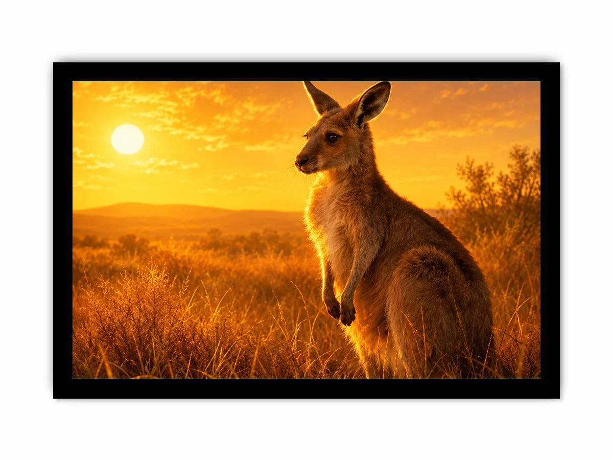   kangaroo sunset wall art warm interiors