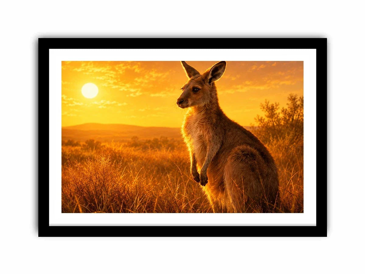   kangaroo sunset wall art warm interiors