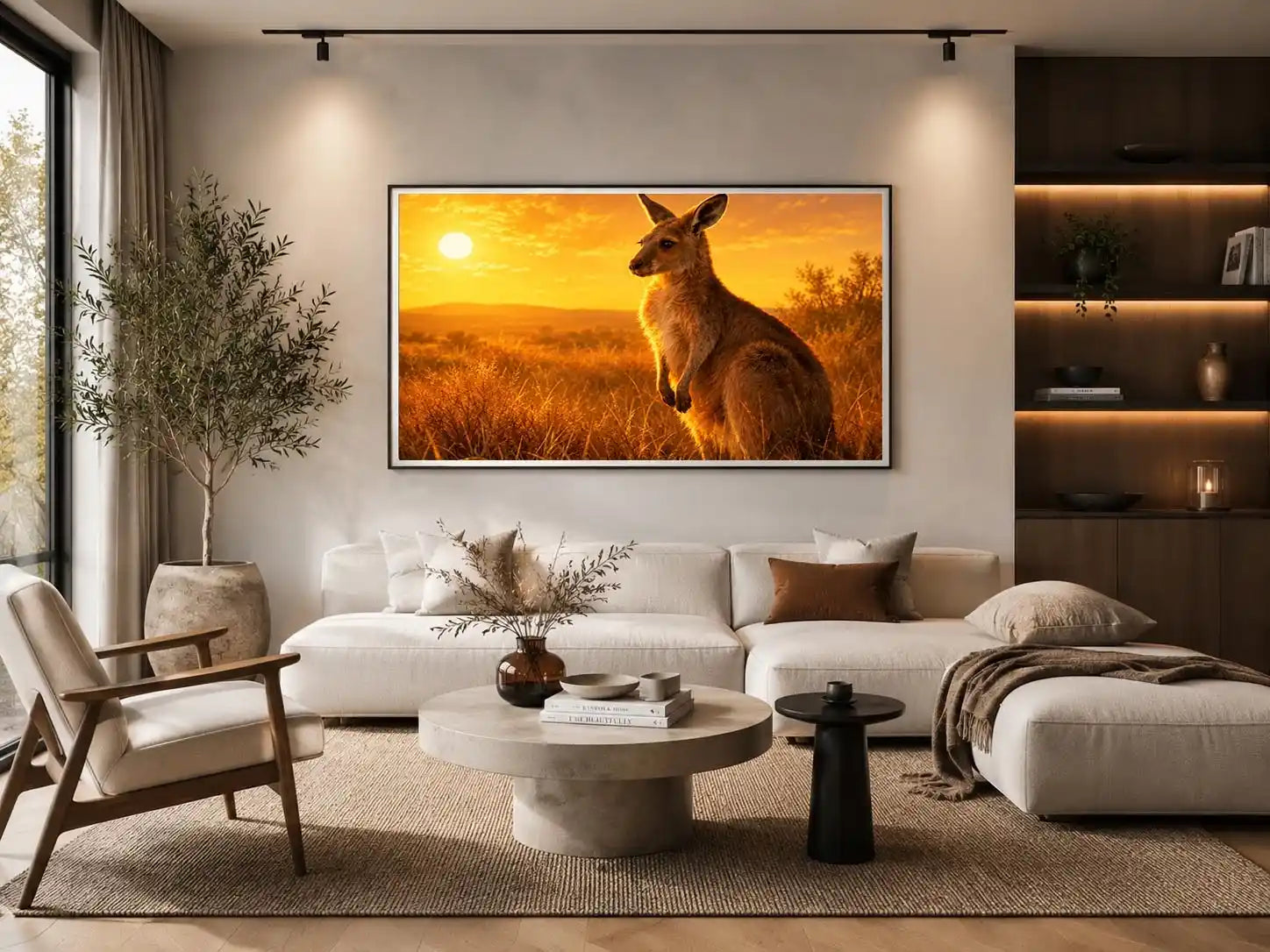   kangaroo sunset wall art warm interiors