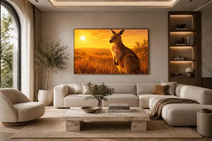   kangaroo sunset wall art warm interiors