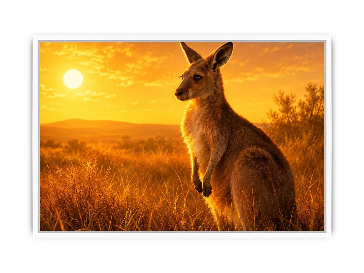   kangaroo sunset wall art warm interiors