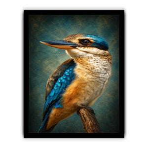   kingfisher bird canvas print modern decor
