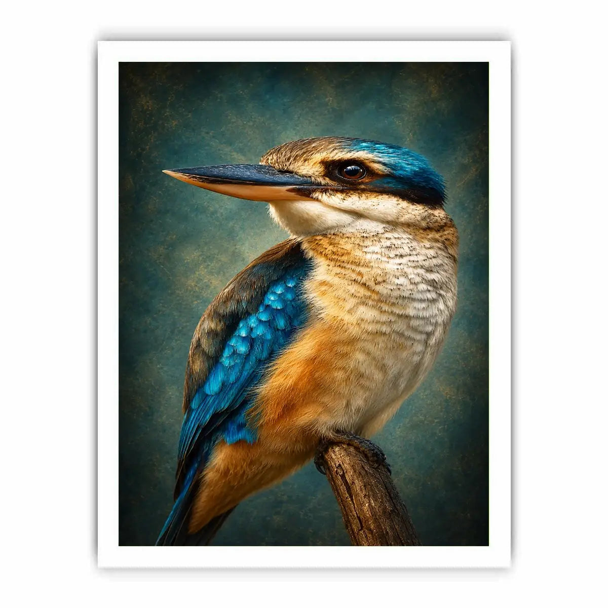   kingfisher bird canvas print modern decor