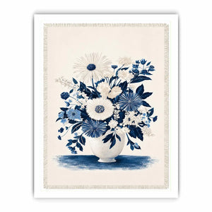   blue white floral canvas print