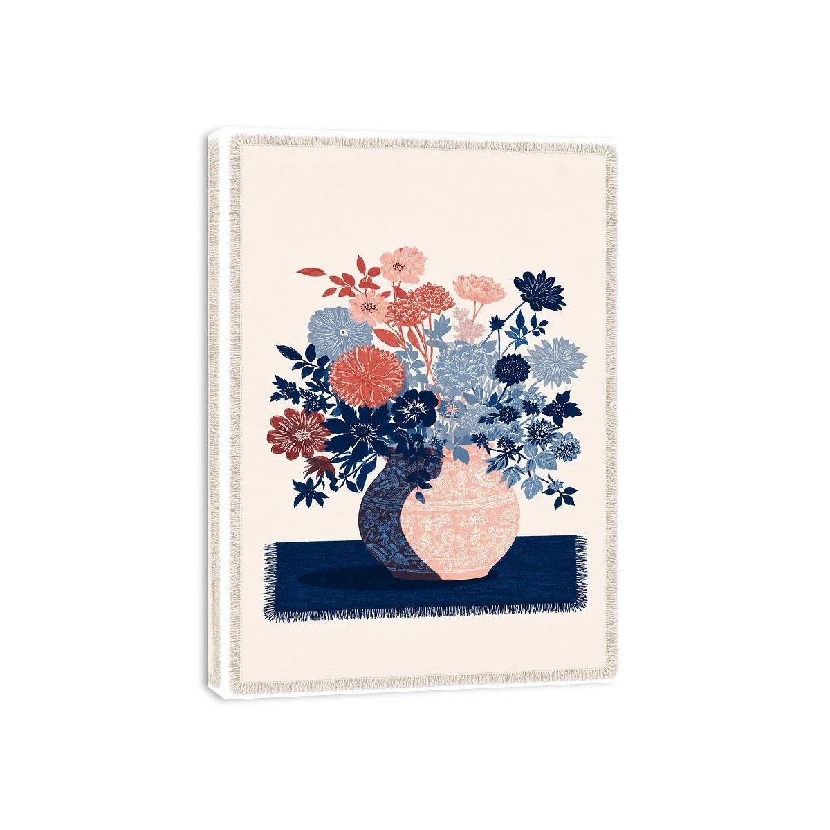   pink blue floral vase artwork