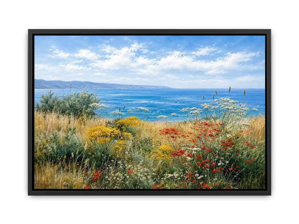   coastal wildflower landscape canvas