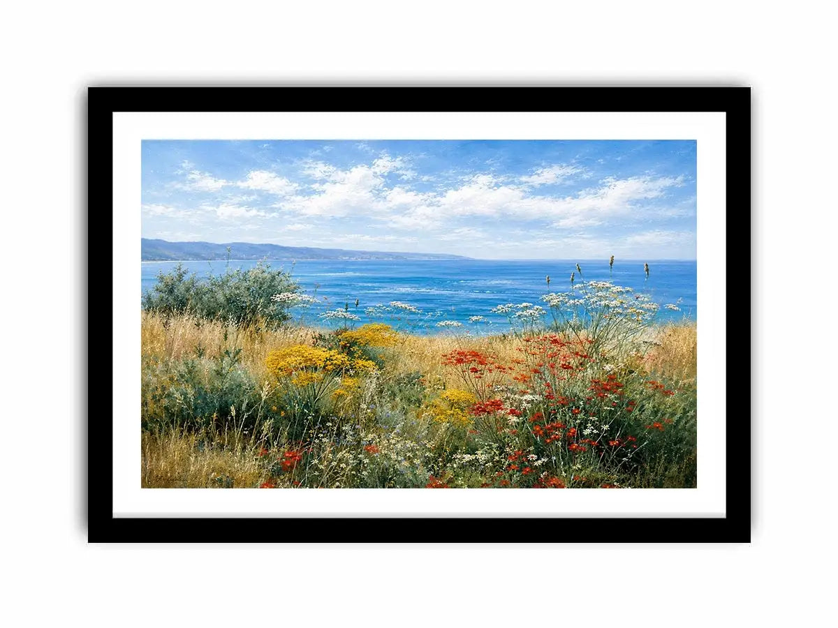   coastal wildflower landscape canvas