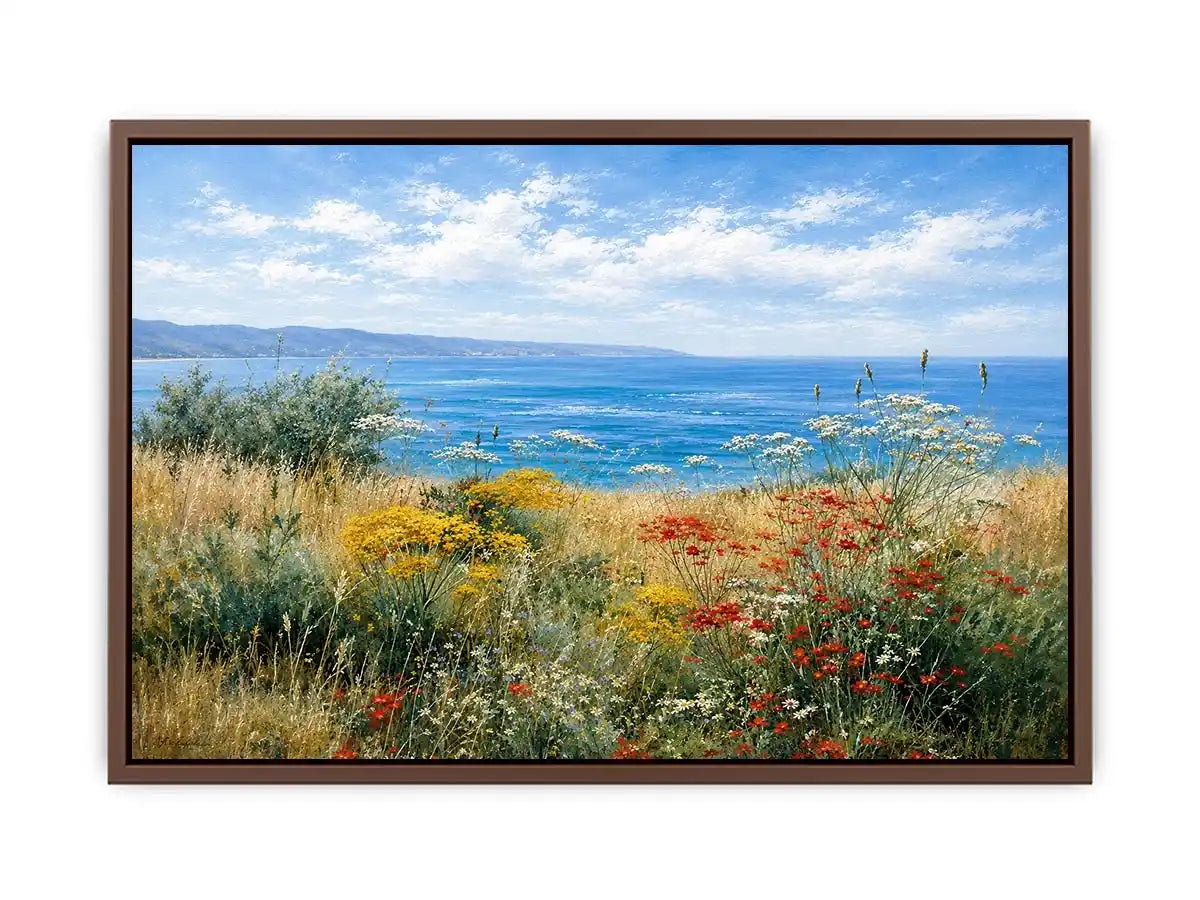   coastal wildflower landscape canvas