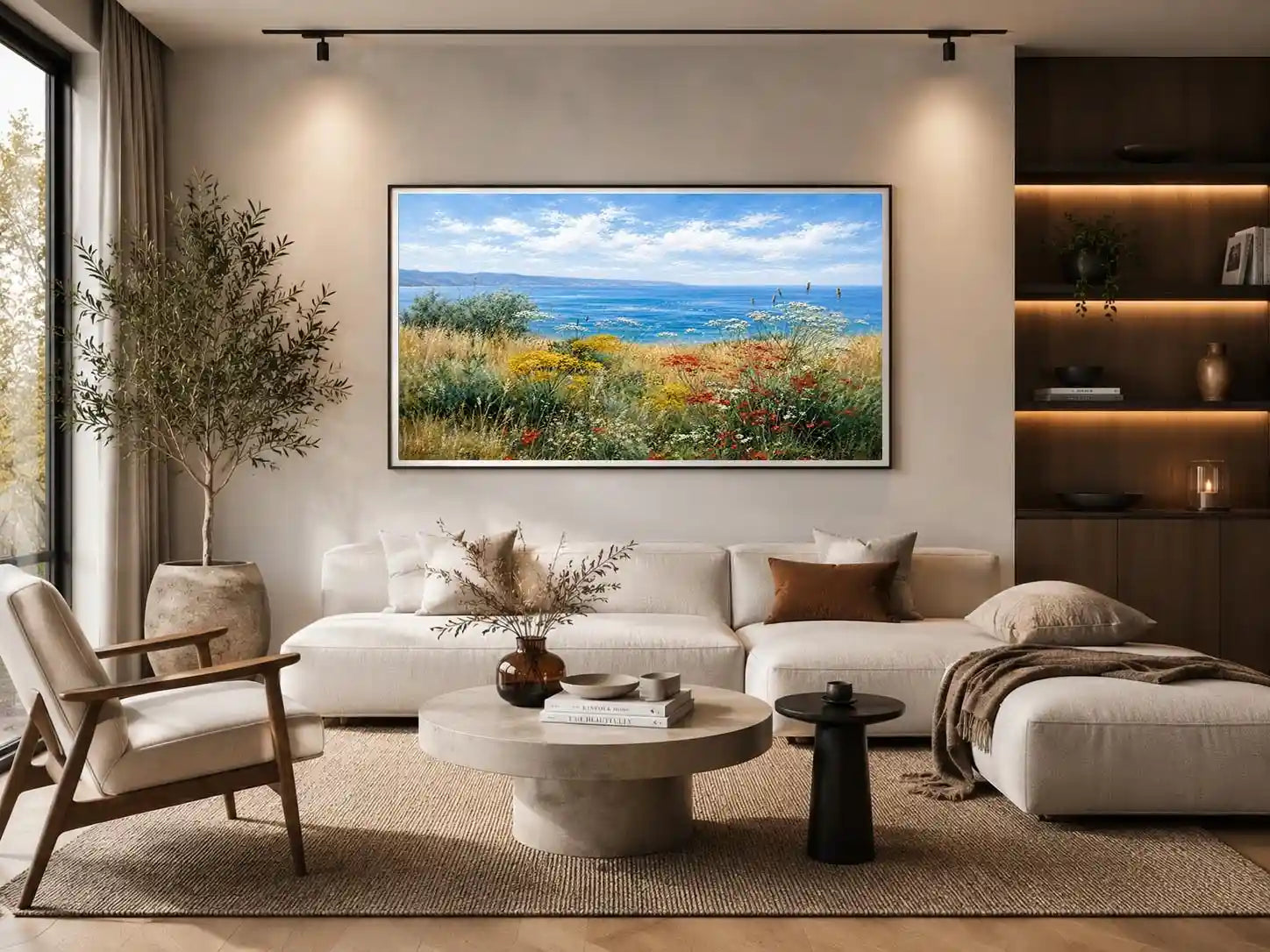   coastal wildflower landscape canvas