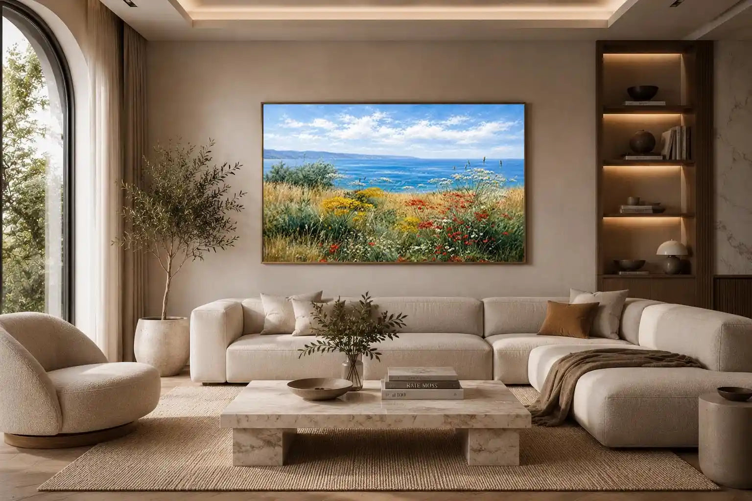   coastal wildflower landscape canvas