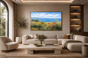   coastal wildflower landscape canvas
