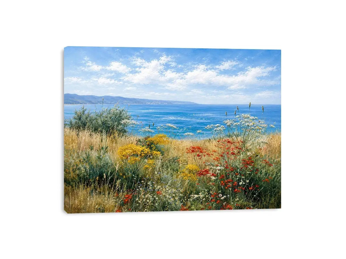   coastal wildflower landscape canvas