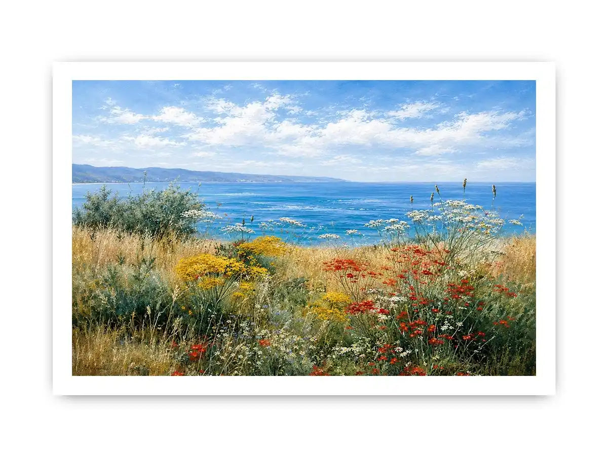  coastal wildflower landscape canvas