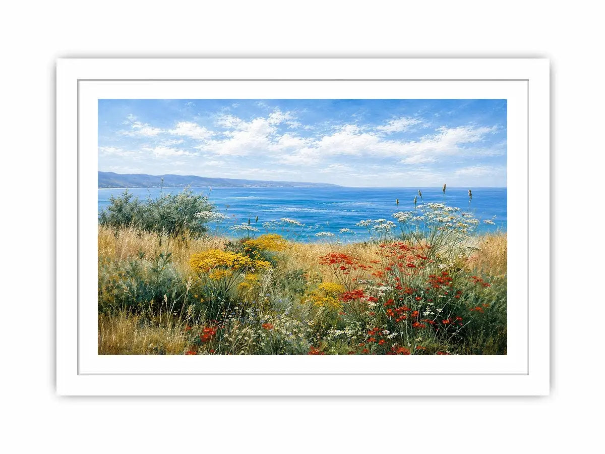   coastal wildflower landscape canvas