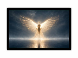   ethereal angel glowing wings artwork