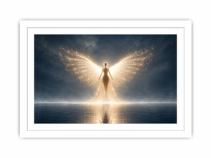   ethereal angel glowing wings artwork