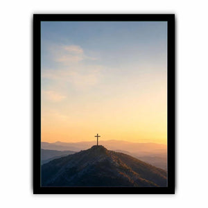   mountain cross sunrise canvas print