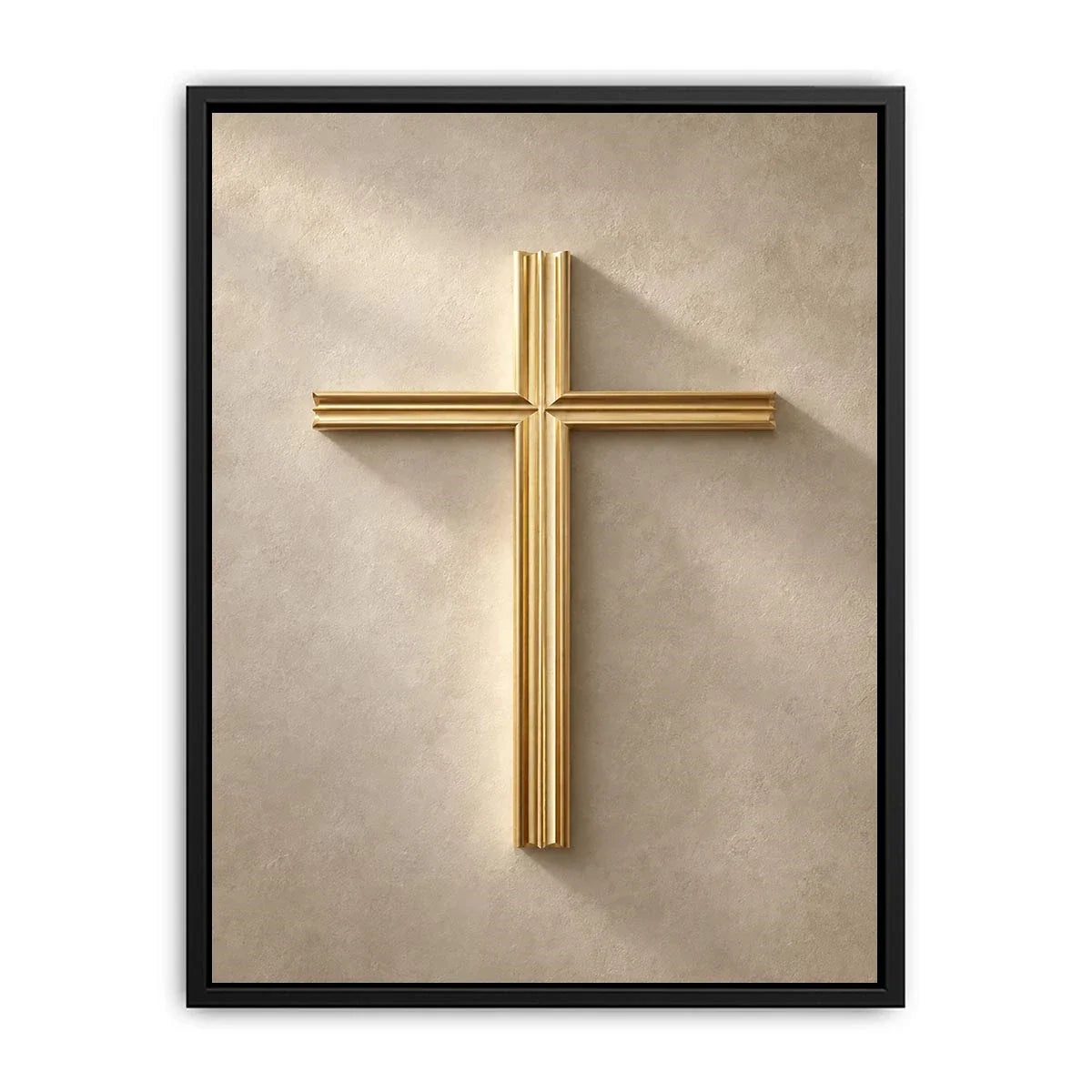   gold cross neutral wall art