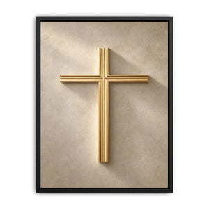   gold cross neutral wall art