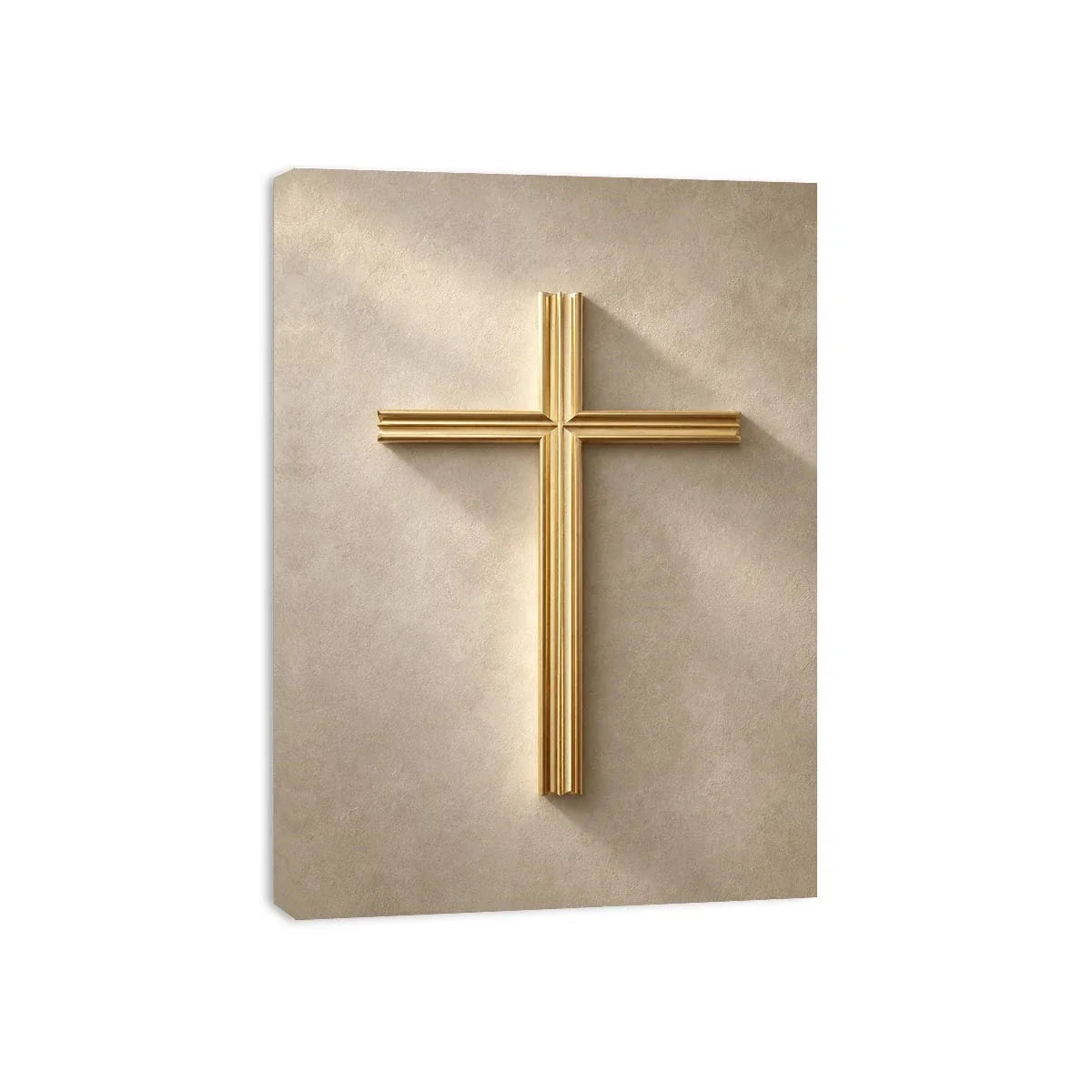   gold cross neutral wall art