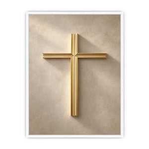   gold cross neutral wall art
