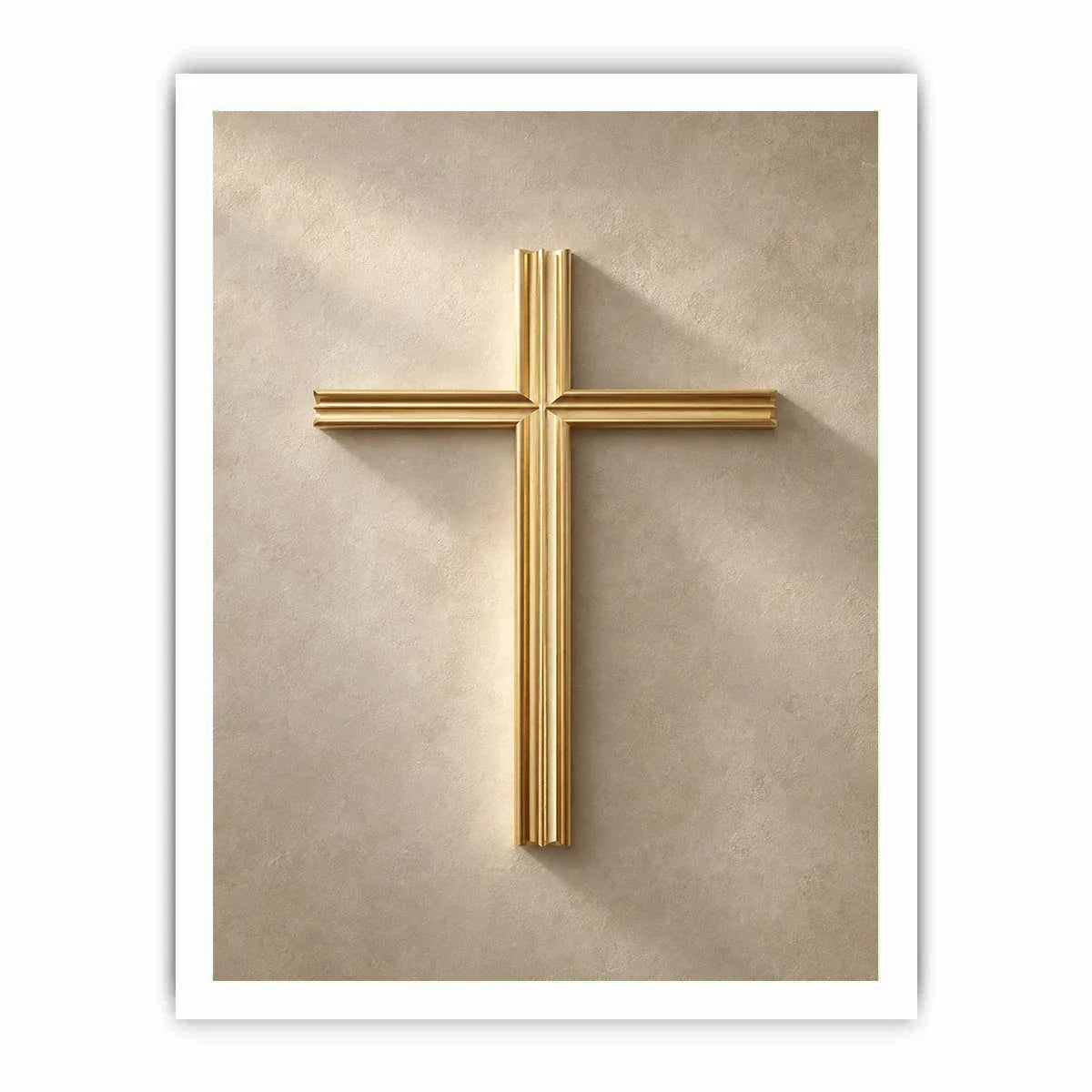   gold cross neutral wall art