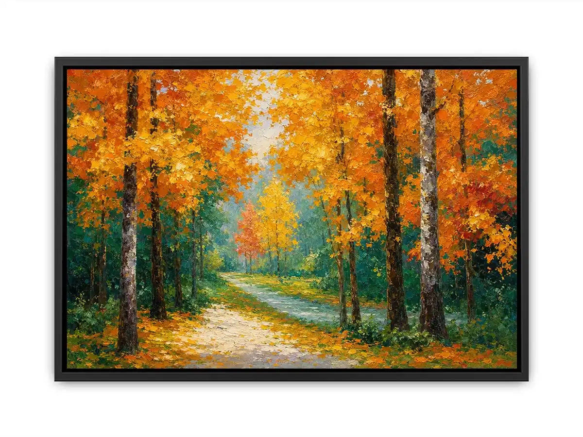   autumn forest path wall art
