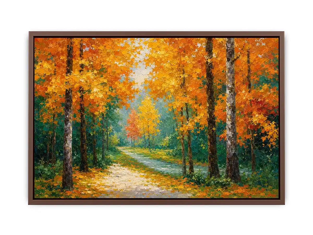   autumn forest path wall art