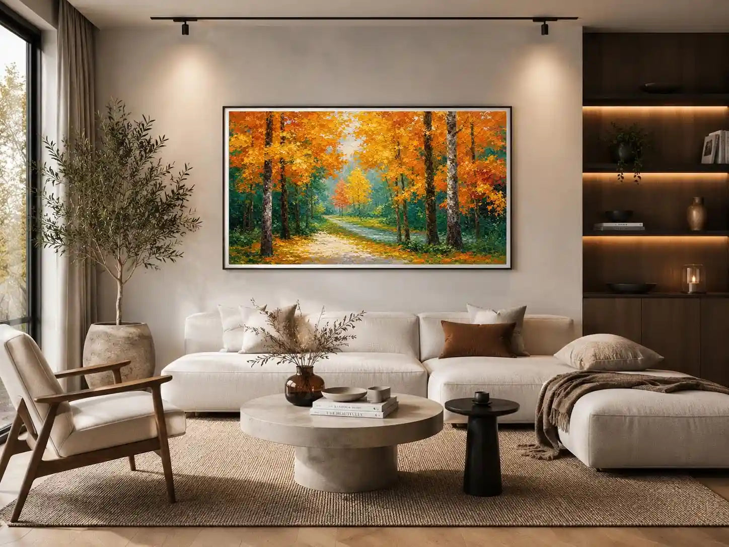   autumn forest path wall art