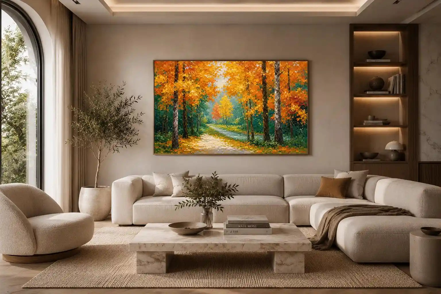   autumn forest path wall art