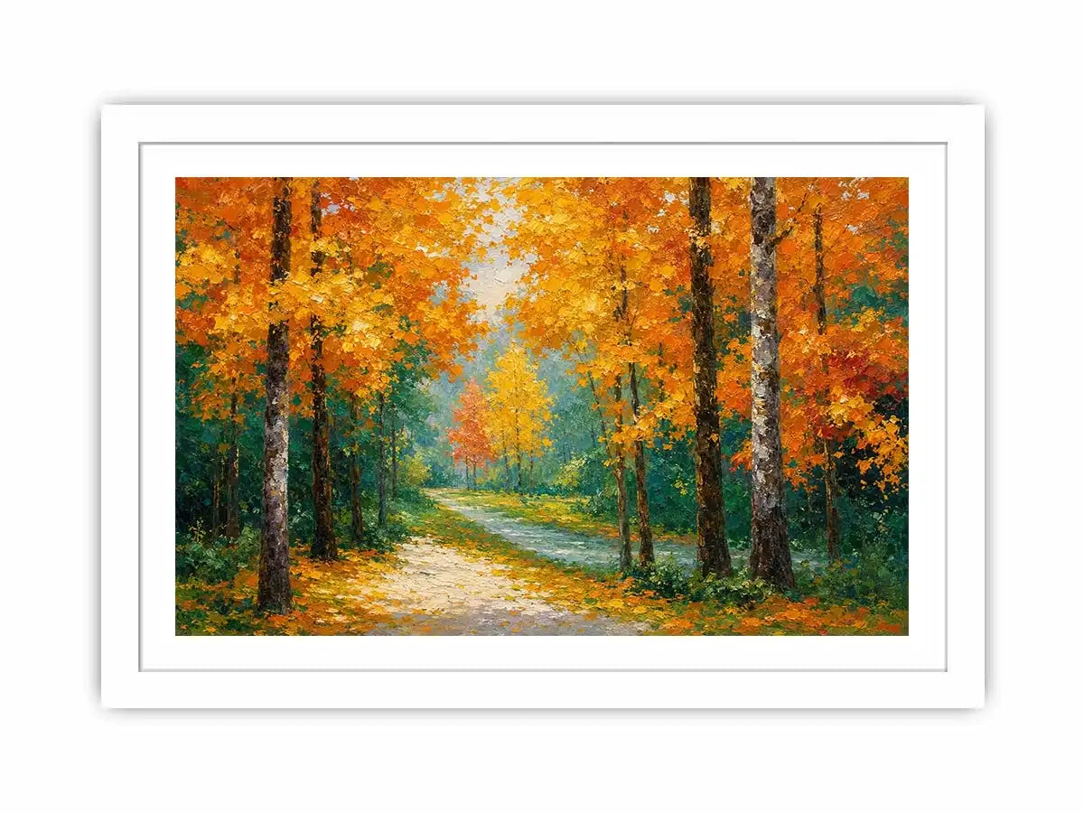   autumn forest path wall art