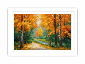   autumn forest path wall art