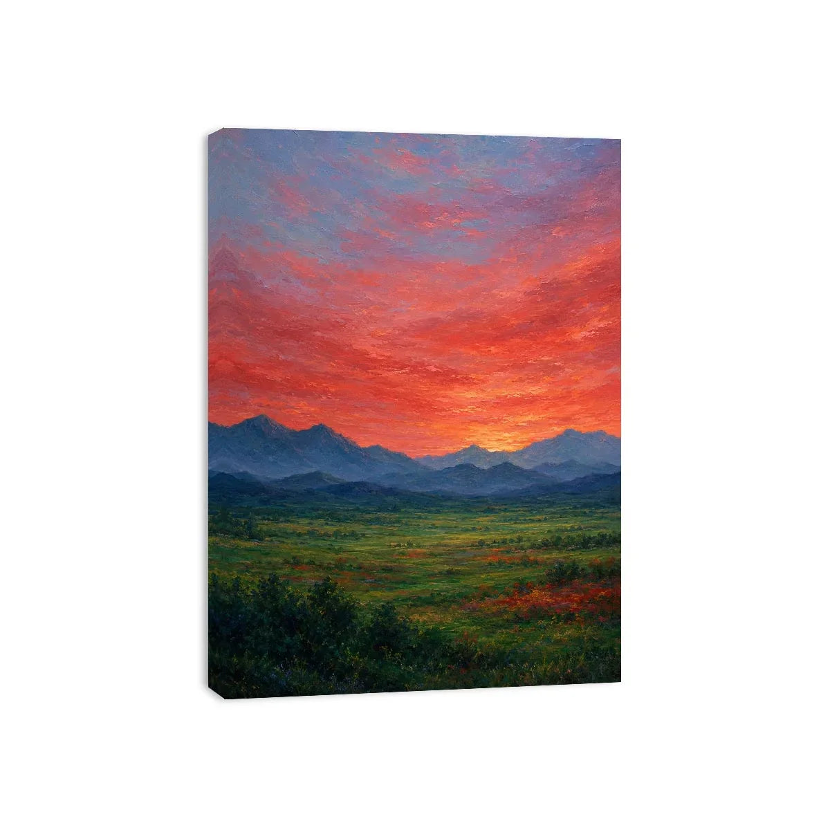   mountain sunset artwork living room