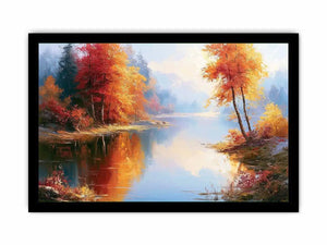 autumn lake landscape canvas living room