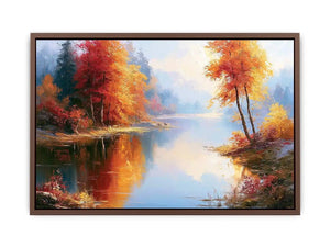autumn lake landscape canvas living room