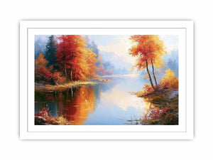autumn lake landscape canvas living room