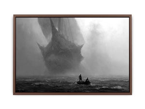 ghost ship black white canvas office decor