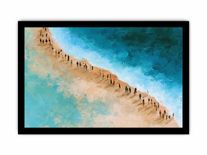 aerial beach turquoise water canvas coastal decor