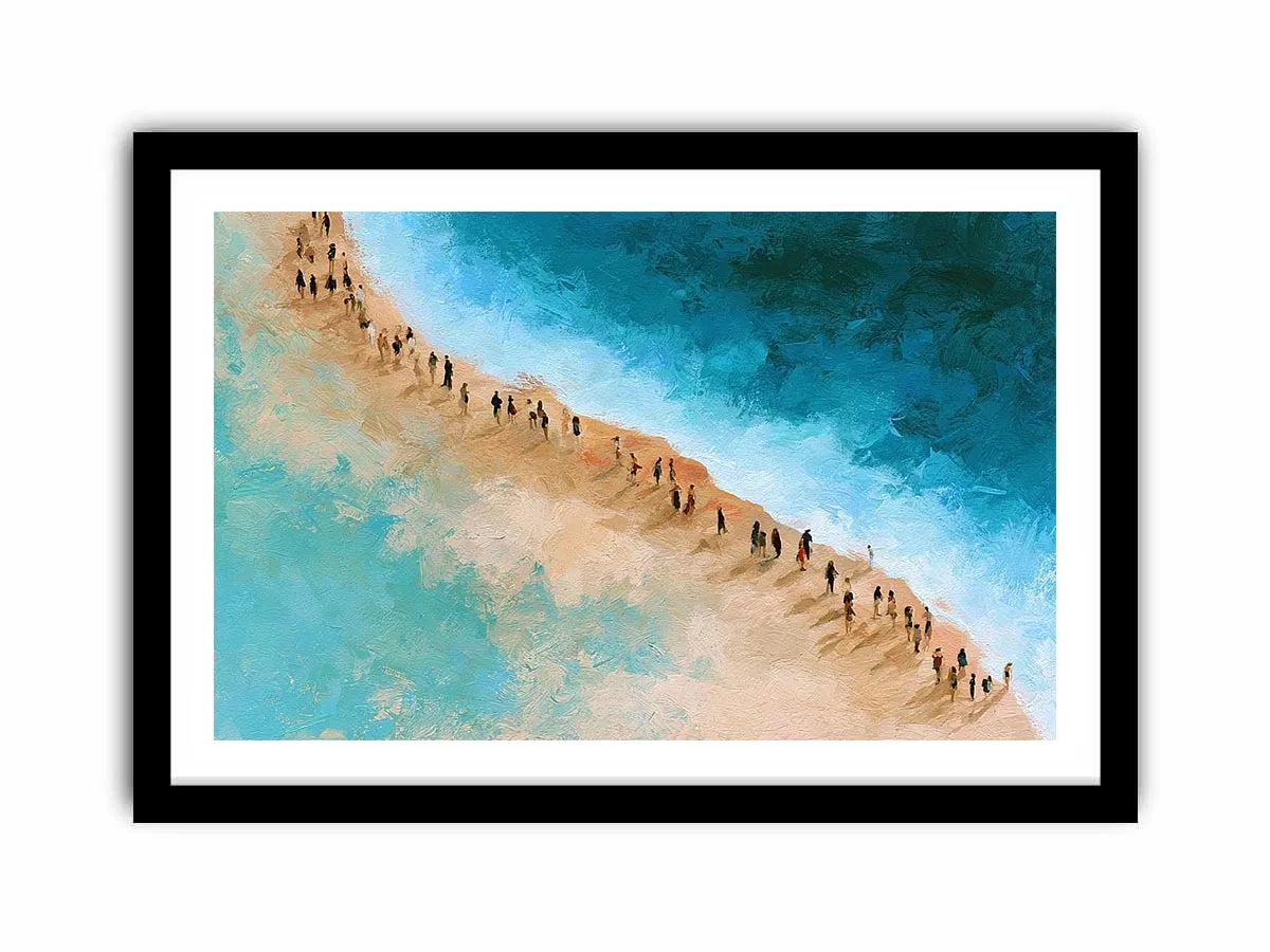 aerial beach turquoise water canvas coastal decor
