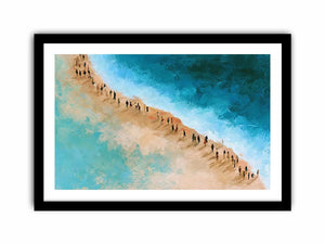 aerial beach turquoise water canvas coastal decor
