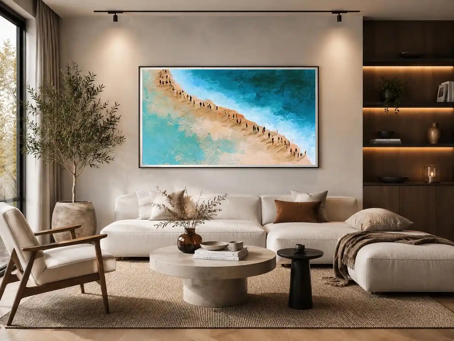 aerial beach turquoise water canvas coastal decor